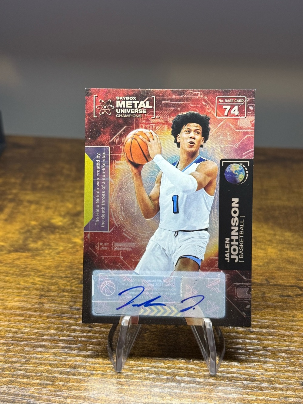 Metal Universe Champions Jalen Johnson Autographed Basketball Card - White